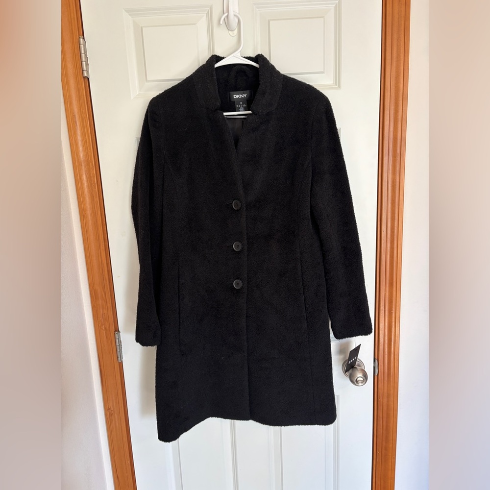 DKNY Black Pea Coat
